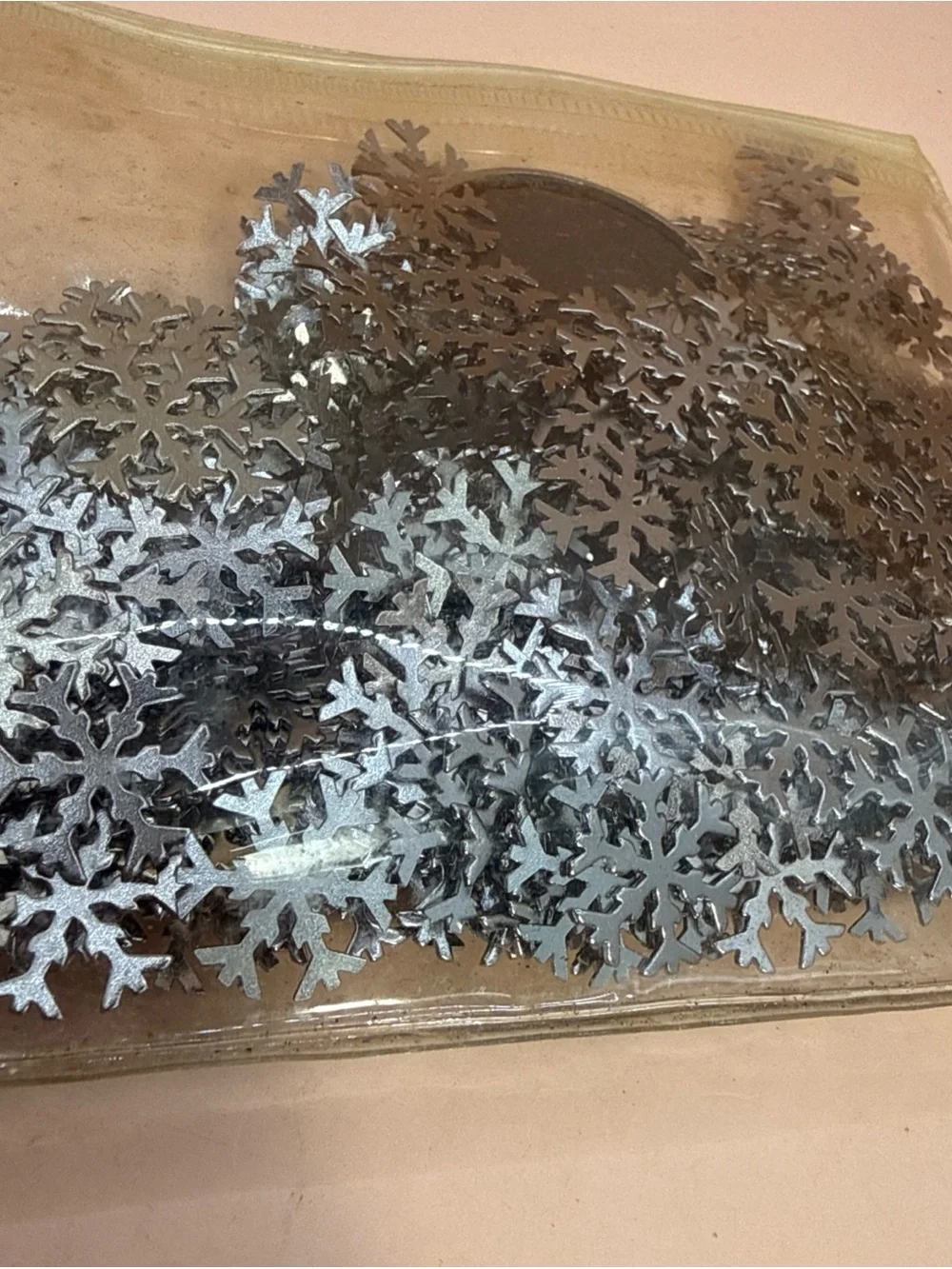 Silver Metal Snowflake Reusable Table Sprinkles with Magnet for Easy Clean Up